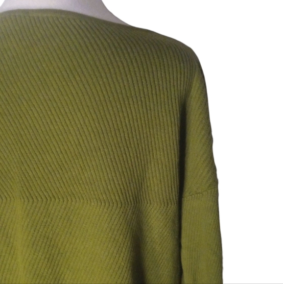 J. Jill Women's Moss Green Rib Knit Cotton Blend Sweater Size Medium - Picture 6 of 8